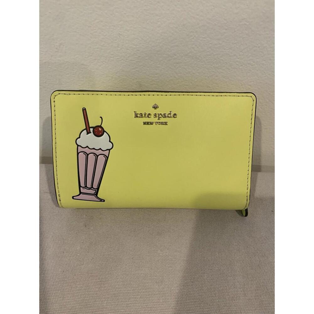 Yellow Kate Spade Wallet New York Sundae Icecream Shake Float Coin Purse